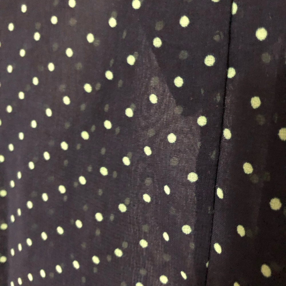 Navy Blue & Green Polka Dot Blouse 